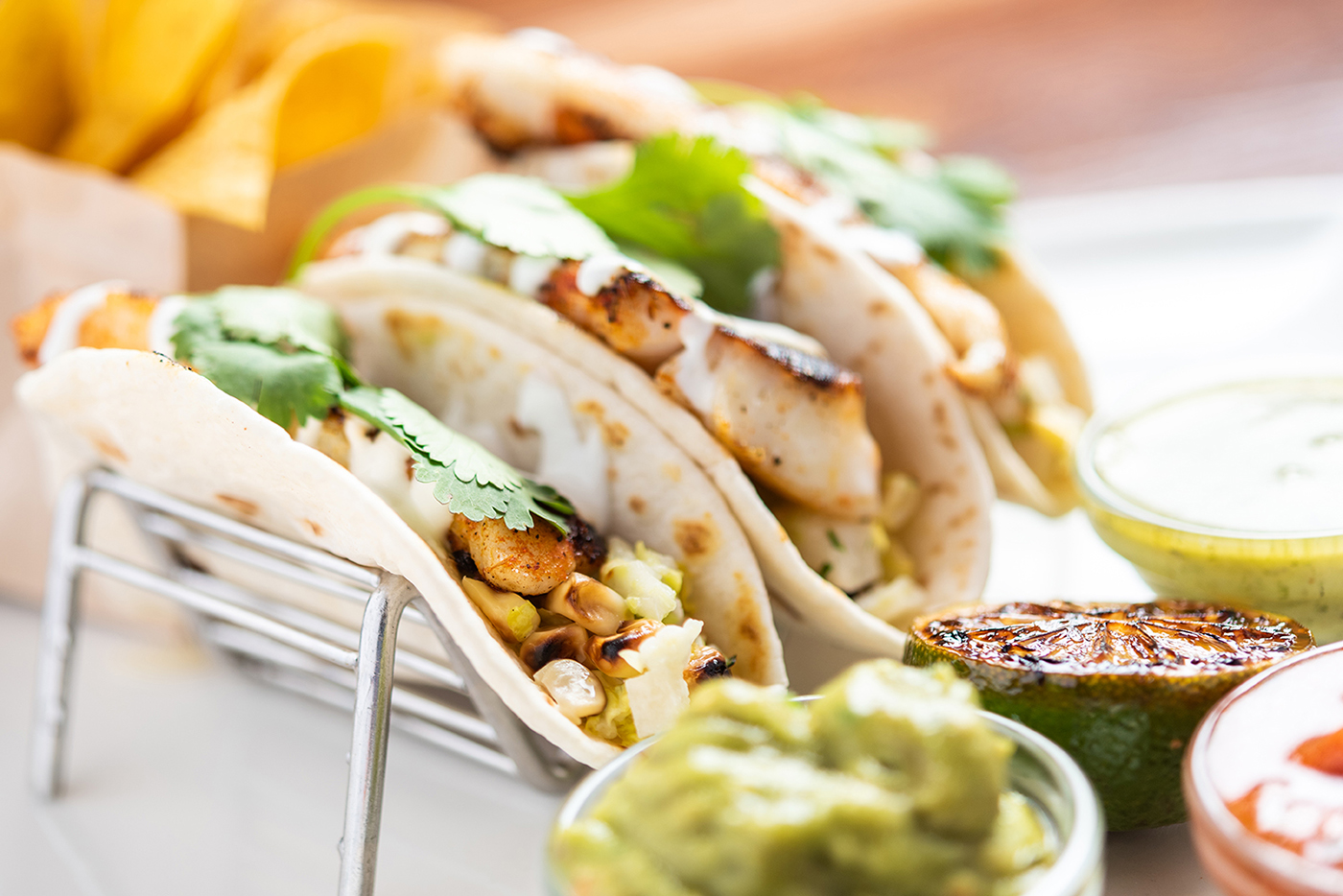 Grilled seafood tacos
