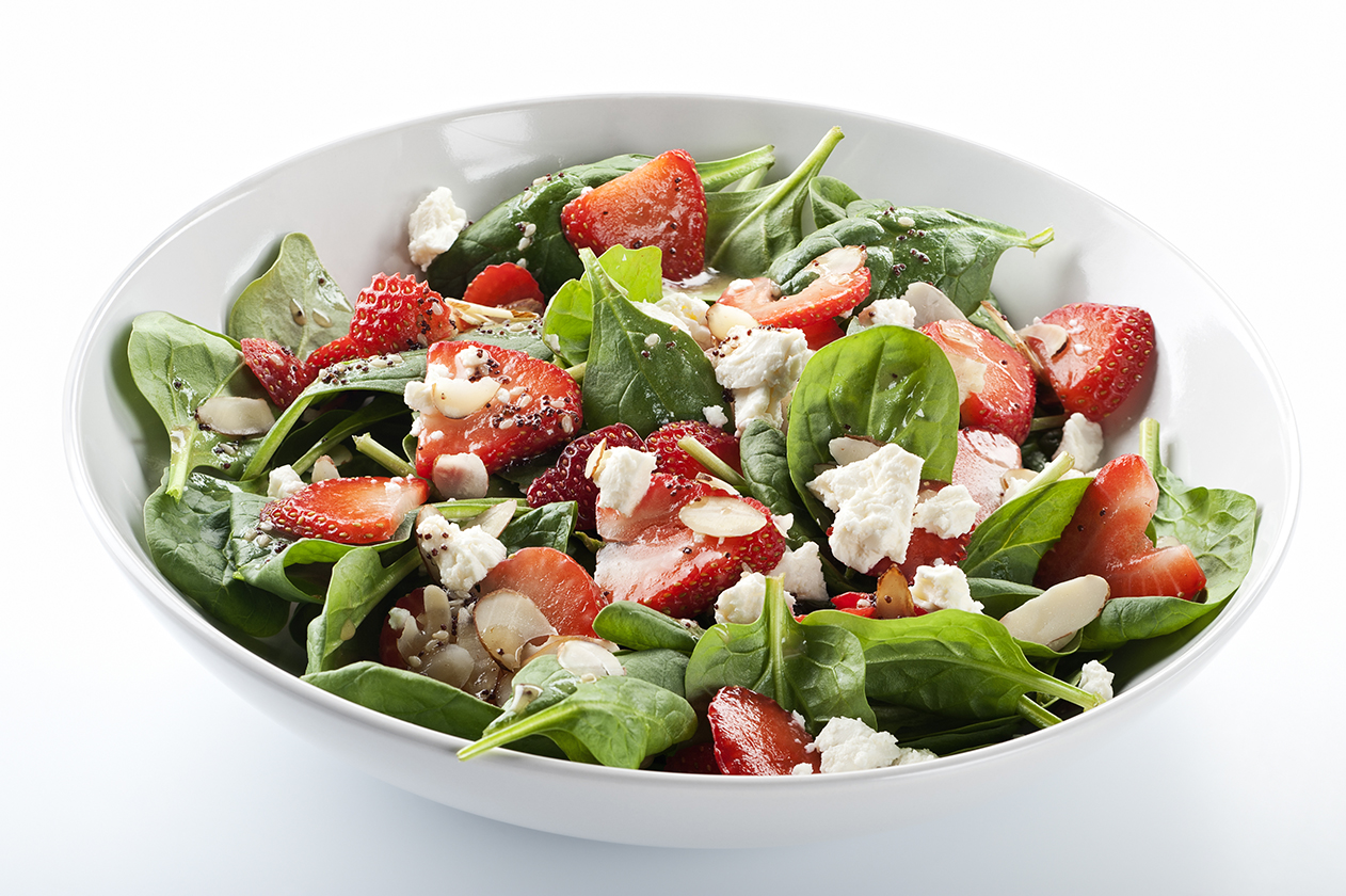 Crisp spinach salad