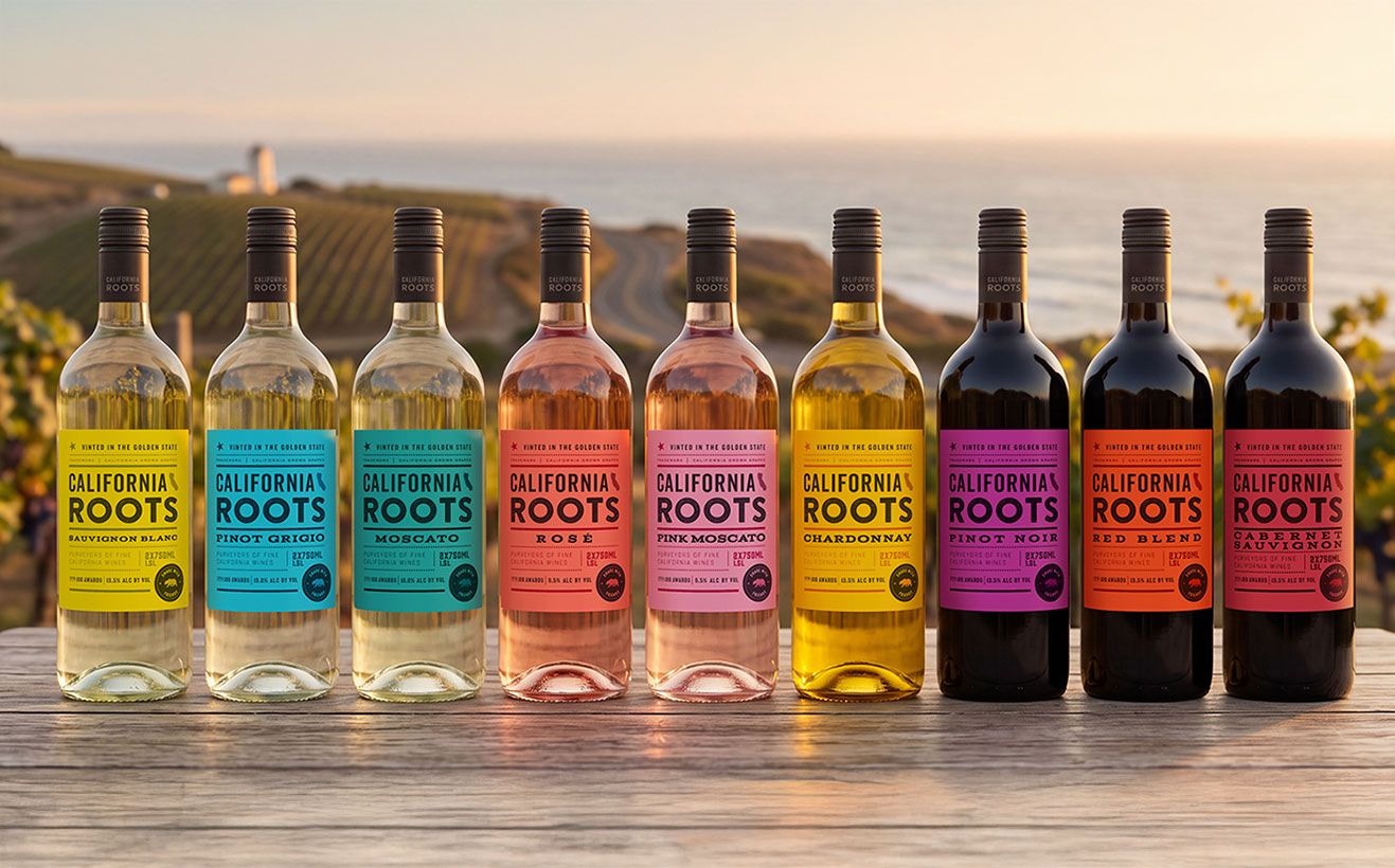 California Roots Wine lineup of all of our 1.5L wines